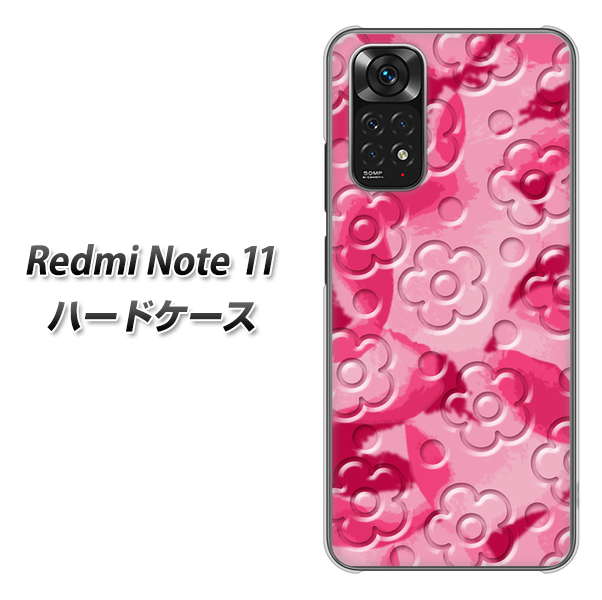 Redmi Note 11 高画質仕上げ 背面印刷 ハードケース【SC847 フラワーヴェルニ花濃いピンク(ローズアンディアン)】