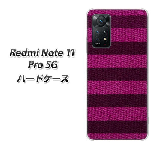 Redmi Note 11 Pro 5G 534 極太ボーダーPK&NV ハードケース 背面印刷