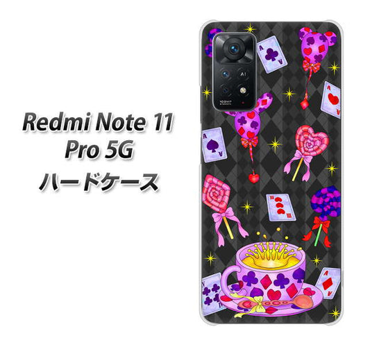 Redmi Note 11 Pro 5G 高画質仕上げ 背面印刷 ハードケース【AG818 トランプティー(黒)】
