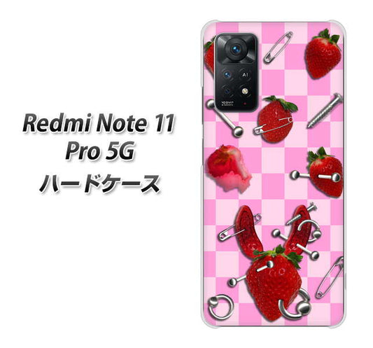 Redmi Note 11 Pro 5G 高画質仕上げ 背面印刷 ハードケース【AG832 苺パンク(ピンク)】