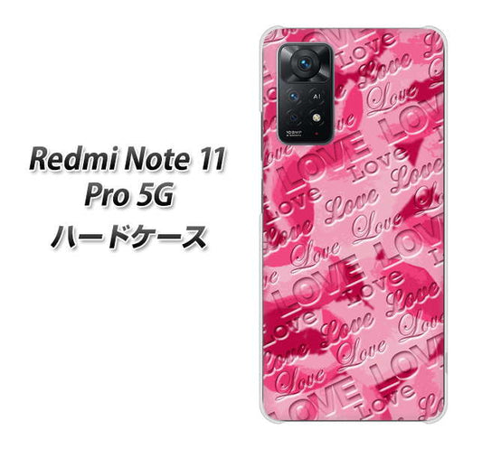 Redmi Note 11 Pro 5G 高画質仕上げ 背面印刷 ハードケース【SC845 フラワーヴェルニLOVE濃いピンク(ローズアンディアン)】
