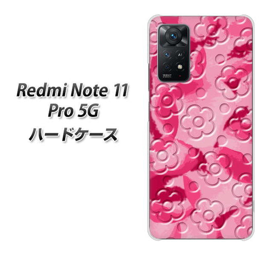 Redmi Note 11 Pro 5G 高画質仕上げ 背面印刷 ハードケース【SC847 フラワーヴェルニ花濃いピンク（ローズアンディアン）】