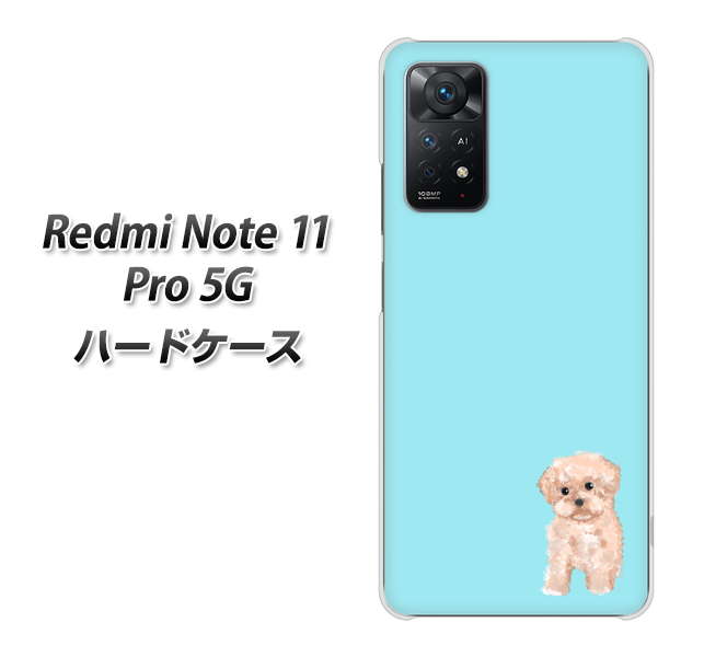 Redmi Note 11 Pro 5G 高画質仕上げ 背面印刷 ハードケース【YJ062 トイプードルアプリコット(ブルー)】