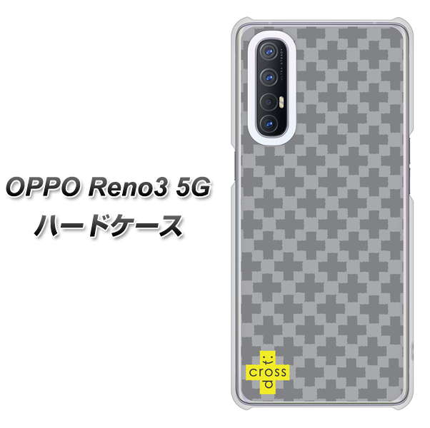 SoftBank OPPO Reno3 5G 高画質仕上げ 背面印刷 ハードケース【IB900 クロスドット_グレー】