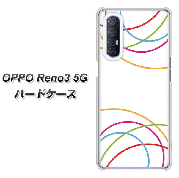 SoftBank OPPO Reno3 5G 高画質仕上げ 背面印刷 ハードケース【IB912 重なり合う曲線】