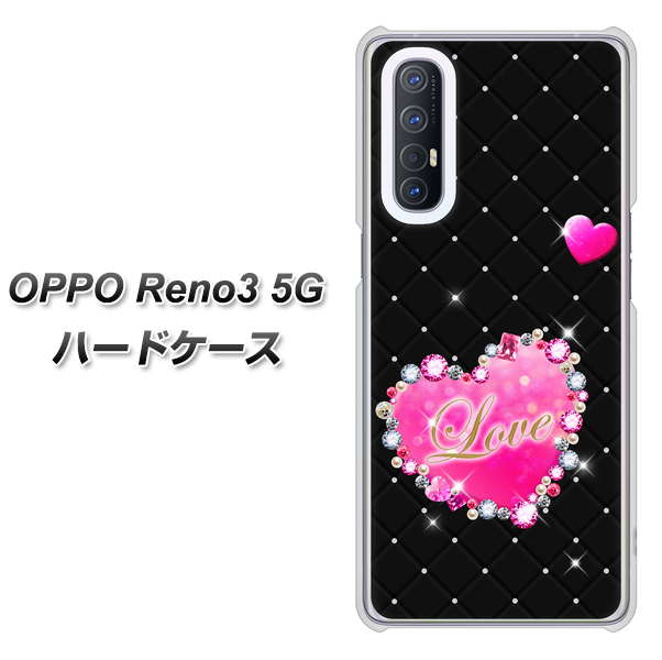 SoftBank OPPO Reno3 5G 高画質仕上げ 背面印刷 ハードケース【SC823 スワロデコ風プリント】