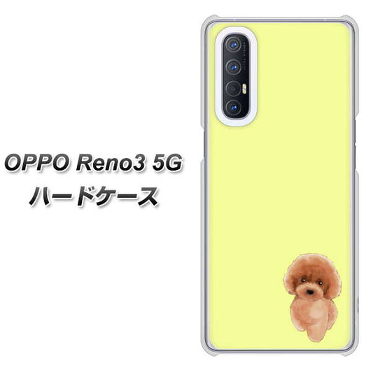 SoftBank OPPO Reno3 5G 高画質仕上げ 背面印刷 ハードケース【YJ051 トイプードルレッド(イエロー)】