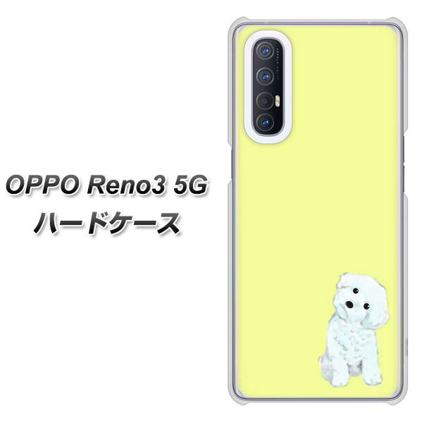 SoftBank OPPO Reno3 5G 高画質仕上げ 背面印刷 ハードケース【YJ072 トイプードルホワイト(イエロー)】