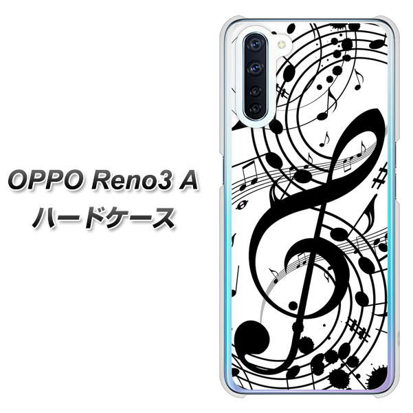 SIMフリー OPPO Reno3 A 高画質仕上げ 背面印刷 ハードケース【260 あふれる音符】