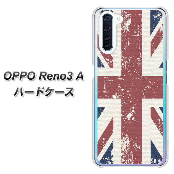 SIMフリー OPPO Reno3 A 高画質仕上げ 背面印刷 ハードケース【506 ユニオンジャック ビンテージ】
