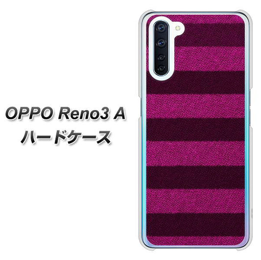 SIMフリー OPPO Reno3 A 高画質仕上げ 背面印刷 ハードケース【534 極太ボーダーPK&NV】