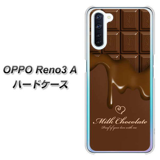 SIMフリー OPPO Reno3 A 高画質仕上げ 背面印刷 ハードケース【536 板チョコ-ハート】