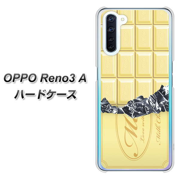 SIMフリー OPPO Reno3 A 高画質仕上げ 背面印刷 ハードケース【553 板チョコ-ホワイト】