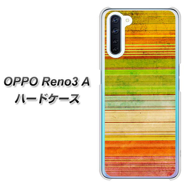 SIMフリー OPPO Reno3 A 高画質仕上げ 背面印刷 ハードケース【1324 ビンテージボーダー(色彩)】