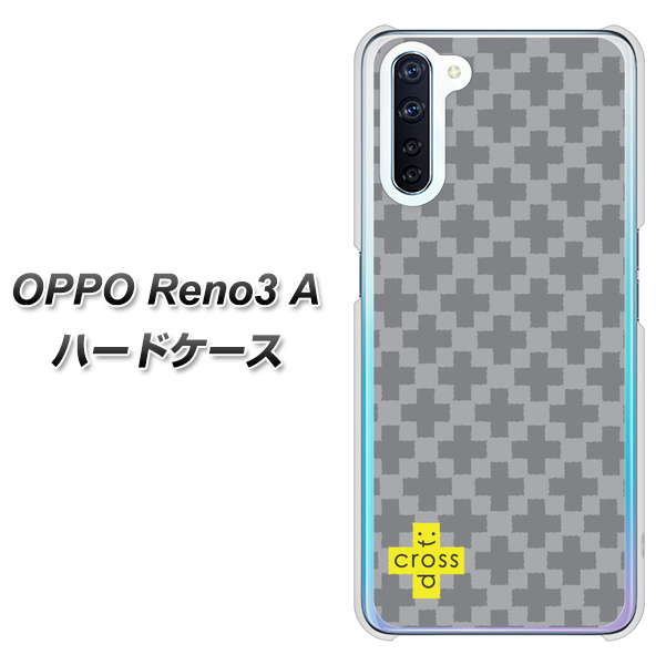 SIMフリー OPPO Reno3 A 高画質仕上げ 背面印刷 ハードケース【IB900 クロスドット_グレー】