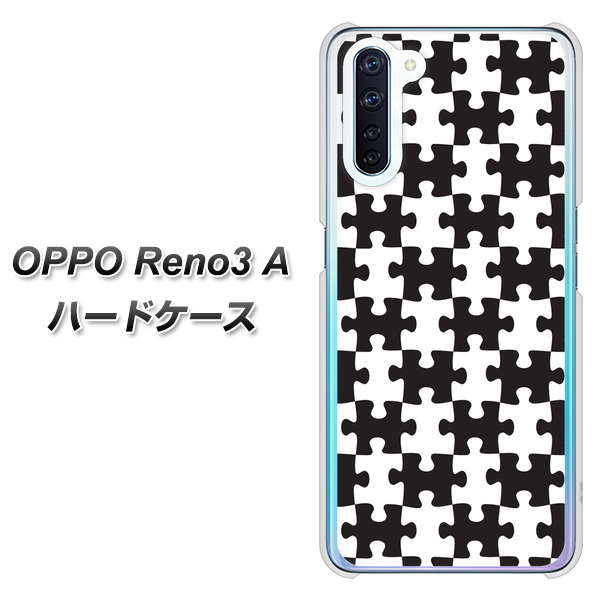 SIMフリー OPPO Reno3 A 高画質仕上げ 背面印刷 ハードケース【IB903 ジグソーパズル_モノトーン】