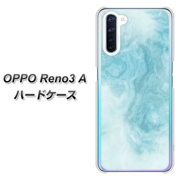 SIMフリー OPPO Reno3 A 高画質仕上げ 背面印刷 ハードケース【KM868 大理石BL】