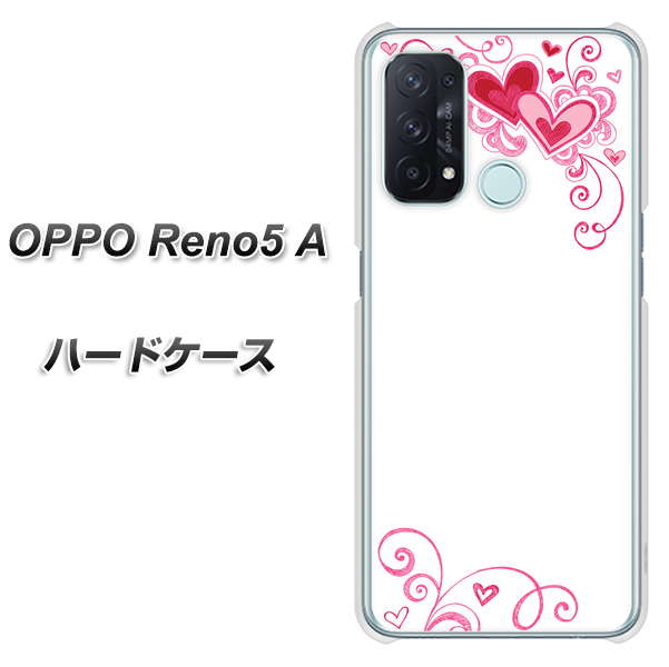 SIMフリー オッポ Reno5 A 高画質仕上げ 背面印刷 ハードケース【365 ハートフレーム】