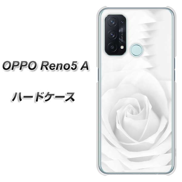 SIMフリー オッポ Reno5 A 高画質仕上げ 背面印刷 ハードケース【402 ホワイトRose】