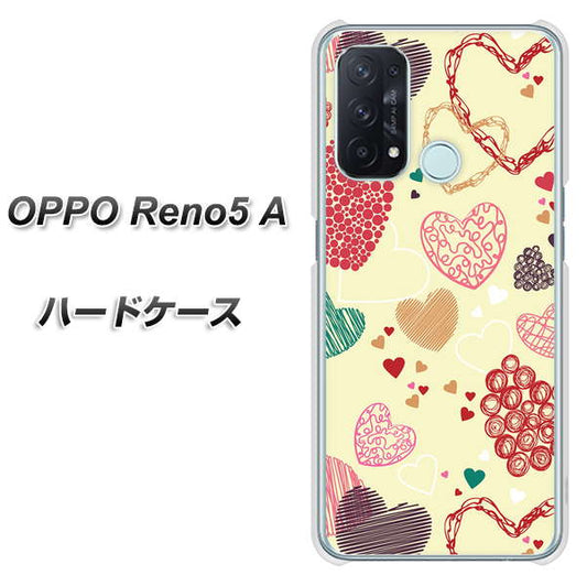 SIMフリー オッポ Reno5 A 高画質仕上げ 背面印刷 ハードケース【480 素朴なハート】