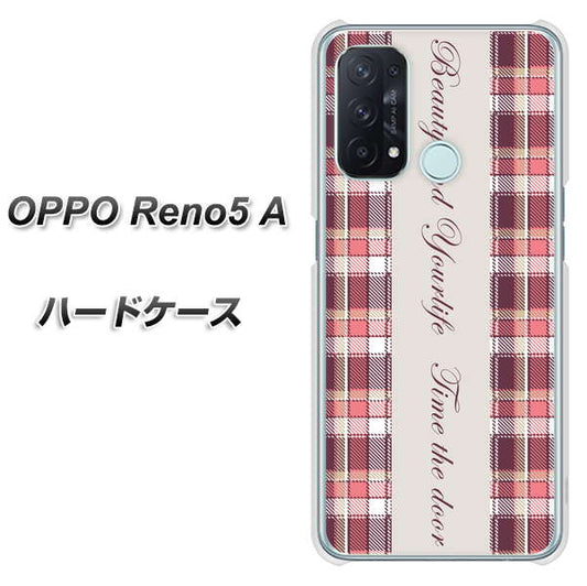 SIMフリー オッポ Reno5 A 高画質仕上げ 背面印刷 ハードケース【518 チェック柄besuty】