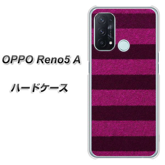 SIMフリー オッポ Reno5 A 高画質仕上げ 背面印刷 ハードケース【534 極太ボーダーPK&NV】