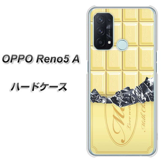 SIMフリー オッポ Reno5 A 高画質仕上げ 背面印刷 ハードケース【553 板チョコ-ホワイト】