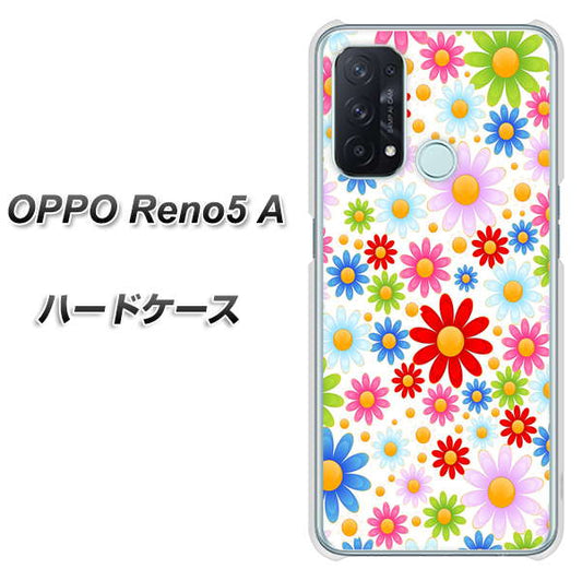 SIMフリー オッポ Reno5 A 高画質仕上げ 背面印刷 ハードケース【606 マーガレット】