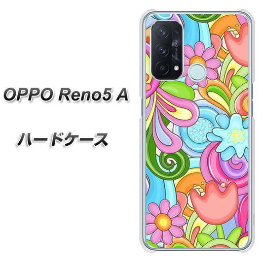 SIMフリー オッポ Reno5 A 高画質仕上げ 背面印刷 ハードケース【713 ミラクルフラワー】