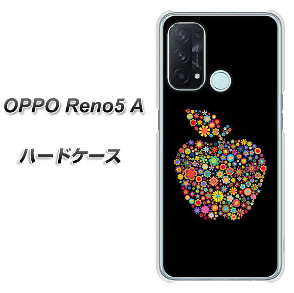 SIMフリー オッポ Reno5 A 高画質仕上げ 背面印刷 ハードケース【1195 カラフルアップル】