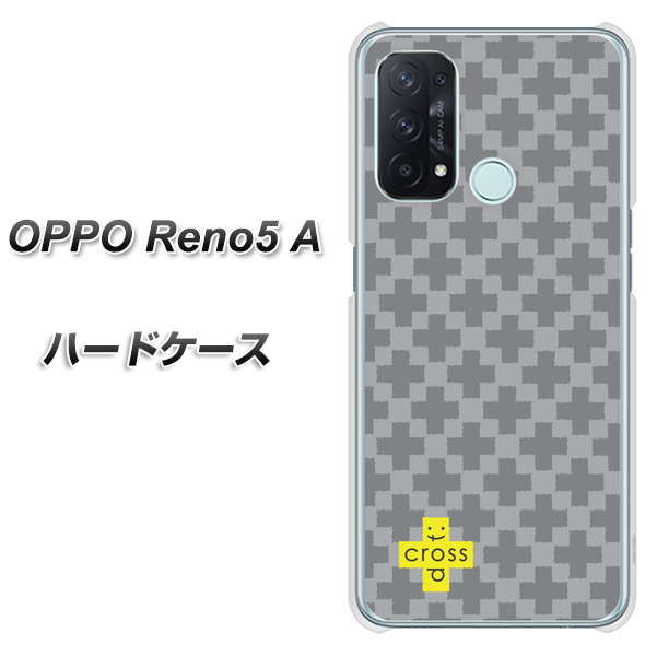 SIMフリー オッポ Reno5 A 高画質仕上げ 背面印刷 ハードケース【IB900 クロスドット_グレー】