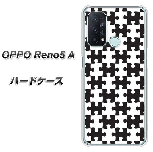 SIMフリー オッポ Reno5 A 高画質仕上げ 背面印刷 ハードケース【IB903 ジグソーパズル_モノトーン】