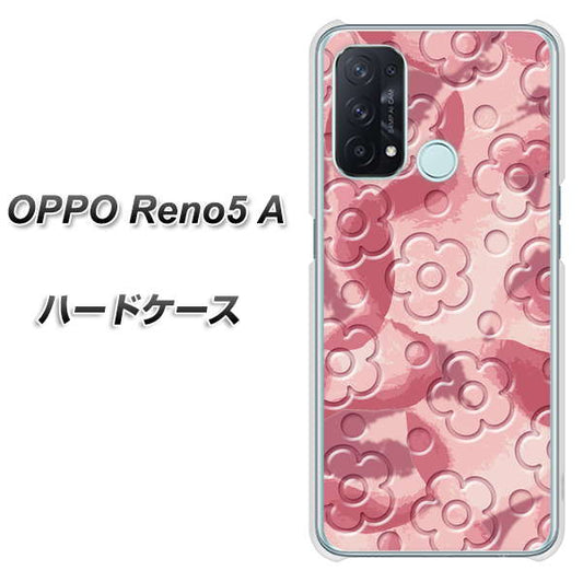 SIMフリー オッポ Reno5 A 高画質仕上げ 背面印刷 ハードケース【SC846 フラワーヴェルニ花ピンク(ローズヴェルール)】
