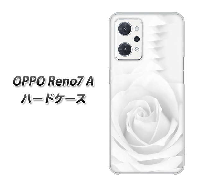 OPPO Reno7 A 高画質仕上げ 背面印刷 ハードケース【402 ホワイトRose】