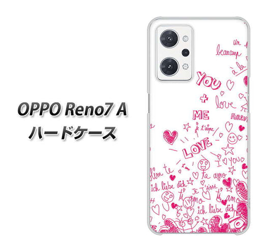 OPPO Reno7 A 高画質仕上げ 背面印刷 ハードケース【631 恋の落書き】