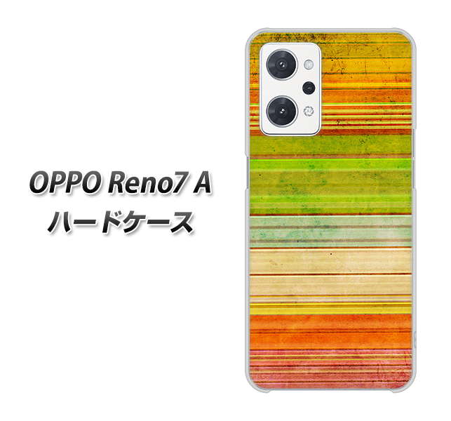 OPPO Reno7 A 高画質仕上げ 背面印刷 ハードケース【1324 ビンテージボーダー(色彩)】