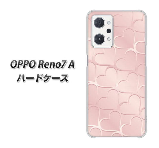 OPPO Reno7 A 高画質仕上げ 背面印刷 ハードケース【1340 かくれハート(ローズピンク)】