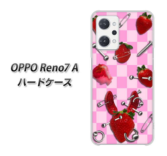 OPPO Reno7 A 高画質仕上げ 背面印刷 ハードケース【AG832 苺パンク(ピンク)】
