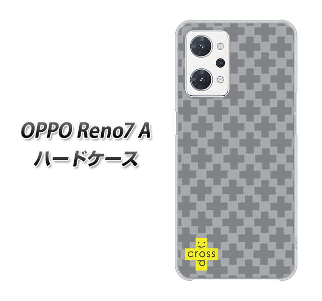 OPPO Reno7 A 高画質仕上げ 背面印刷 ハードケース【IB900 クロスドット_グレー】