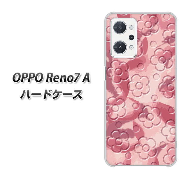 OPPO Reno7 A 高画質仕上げ 背面印刷 ハードケース【SC846 フラワーヴェルニ花ピンク(ローズヴェルール)】