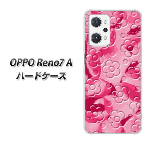 OPPO Reno7 A 高画質仕上げ 背面印刷 ハードケース【SC847 フラワーヴェルニ花濃いピンク(ローズアンディアン)】