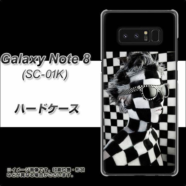 docomo ギャラクシーノート8 SC-01K 高画質仕上げ 背面印刷 ハードケース【357 bk&wh】