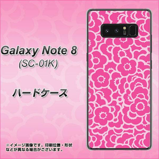 docomo ギャラクシーノート8 SC-01K 高画質仕上げ 背面印刷 ハードケース【716 ピンクフラワー】