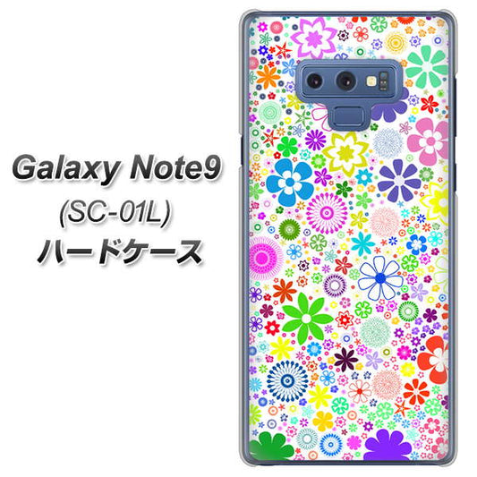 docomo ギャラクシー ノート9 SC-01L 高画質仕上げ 背面印刷 ハードケース【308 フラワーミックス】