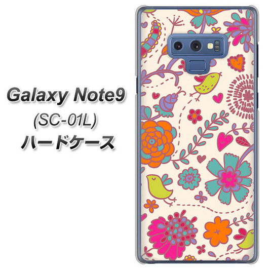 docomo ギャラクシー ノート9 SC-01L 高画質仕上げ 背面印刷 ハードケース【323 小鳥と花】