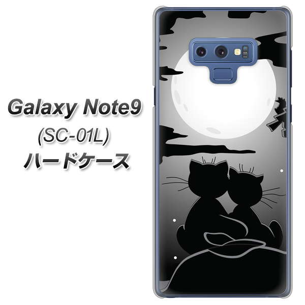 docomo ギャラクシー ノート9 SC-01L 高画質仕上げ 背面印刷 ハードケース【342 月夜の二人】
