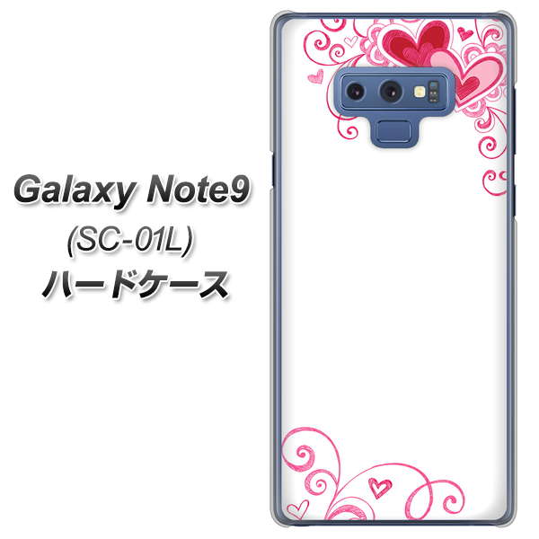 docomo ギャラクシー ノート9 SC-01L 高画質仕上げ 背面印刷 ハードケース【365 ハートフレーム】