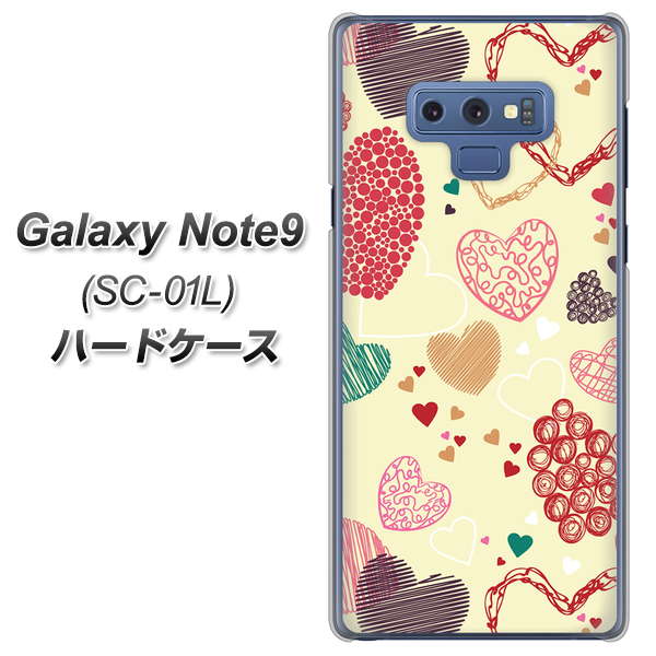 docomo ギャラクシー ノート9 SC-01L 高画質仕上げ 背面印刷 ハードケース【480 素朴なハート】
