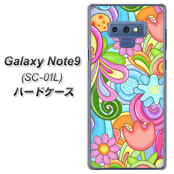 docomo ギャラクシー ノート9 SC-01L 高画質仕上げ 背面印刷 ハードケース【713 ミラクルフラワー】