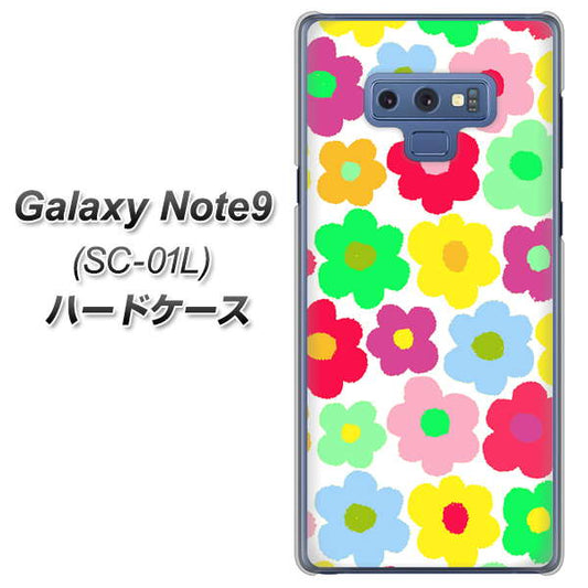 docomo ギャラクシー ノート9 SC-01L 高画質仕上げ 背面印刷 ハードケース【758 ルーズフラワーカラフル】